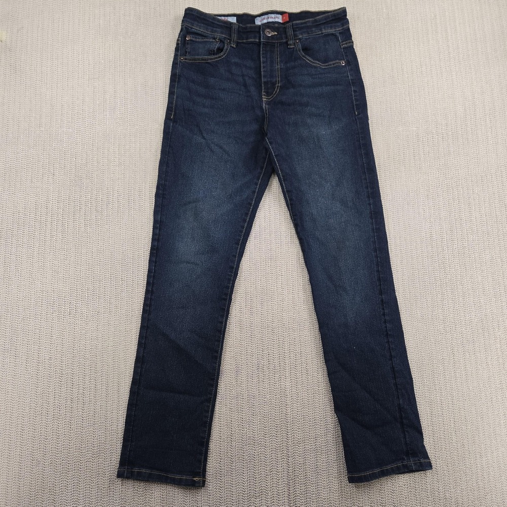 Lucky Brand Straight Jeans Youth 14 Blue Dark Wash Denim Adjustable Waist